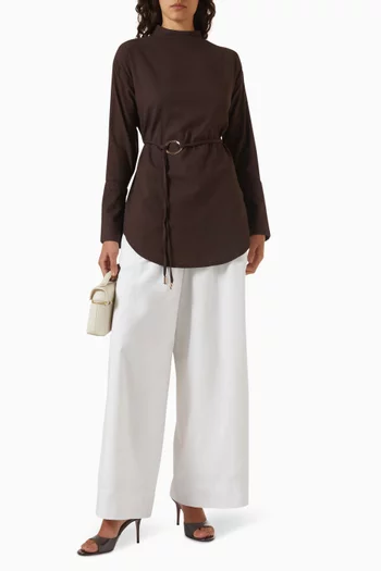 Gold Ring Blouse in Linen-blend