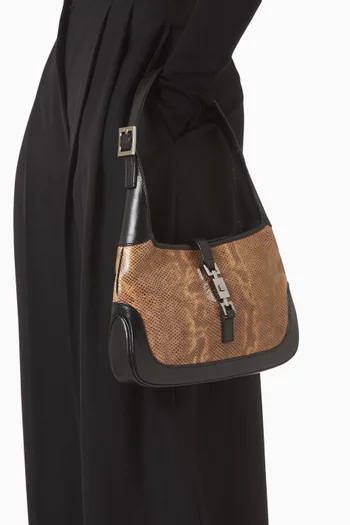 Jackie Shoulder Bag in Snakeskin & Smooth Leather