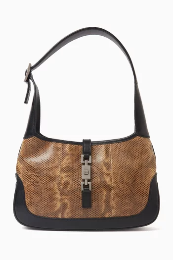 Jackie Shoulder Bag in Snakeskin & Smooth Leather