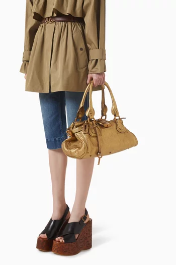 2000s Paddington Shoulder Bag in Metallic Leather
