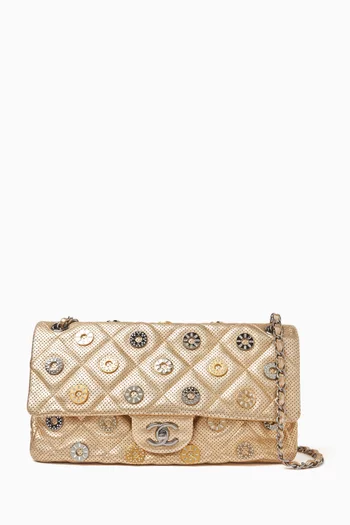 2010s Paris-Dubai Jumbo Flap Bag in Perforated Leather