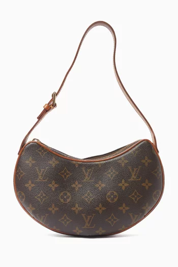 2000s Croissant PM Shoulder Bag in Coated Canvas & Vachetta Leather