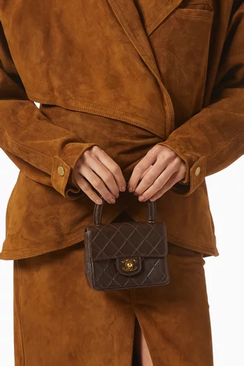 90s Mini Top Handle Bag in Lambskin Leather