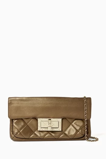 2000s Mademoiselle Lock Shoulder Bag in Metallic Lambskin Leather