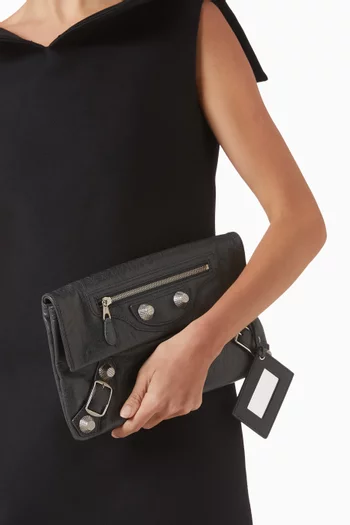 2000s Motorcross Clutch in Distressed Leather