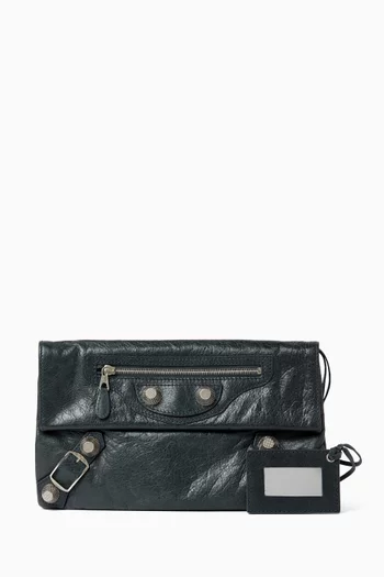 2000s Motorcross Clutch in Distressed Leather