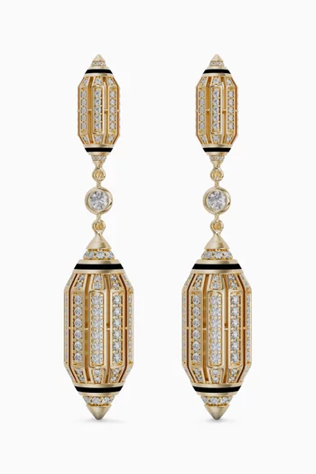 Al Merriyah Diamond Drop Earrings in 18kt Gold