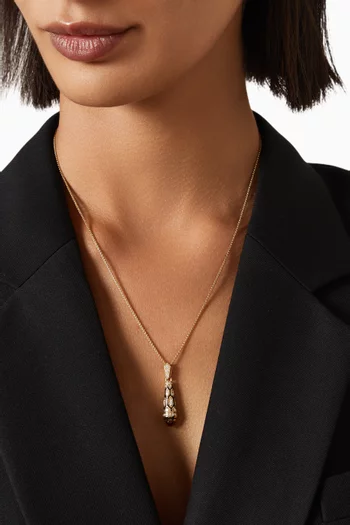Mushabbak Diamond & Emerald Pendant Necklace in 18kt Yellow Gold