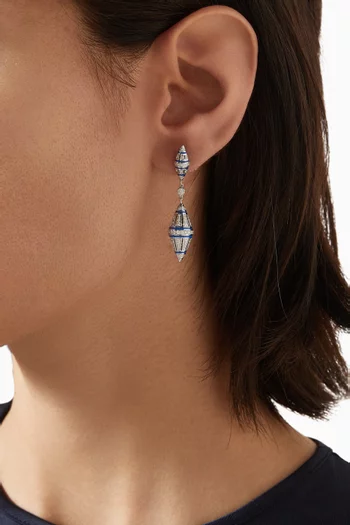 Al Merriyah Diamond Drop Earrings in 18kt White Gold
