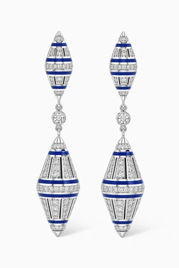 Al Merriyah Diamond Drop Earrings in 18kt White Gold