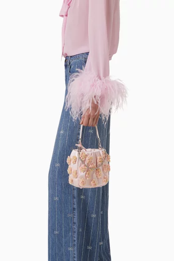Floral Beaded Tote Bag