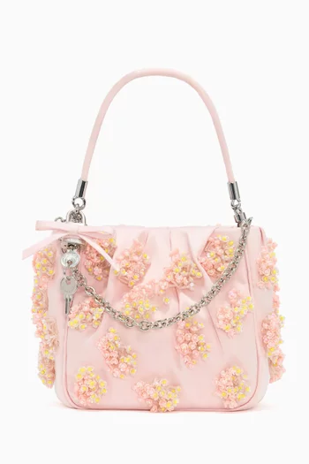 Floral Beaded Tote Bag
