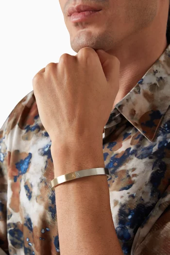 AX Logo Two-tone Bangle