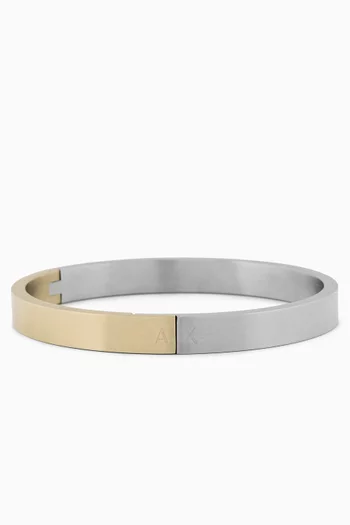AX Logo Two-tone Bangle