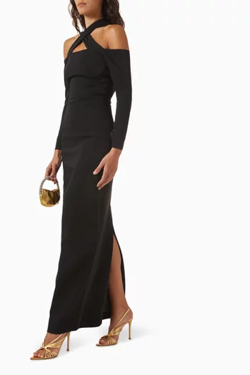 Off-shoulder Dress in Crepe