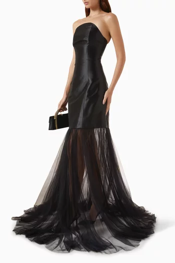 Strapless Gown in Mikado