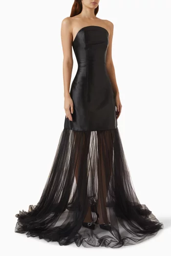 Strapless Gown in Mikado