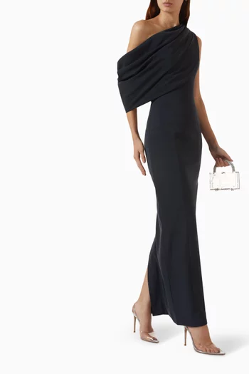 One-shoulder Drape Gown