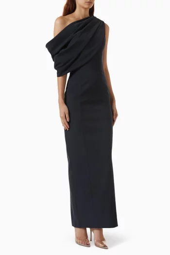 One-shoulder Drape Gown