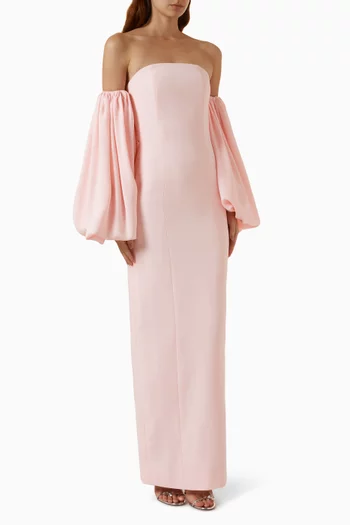 Balloon-sleeve Gown