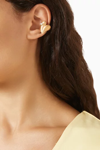 Diamond Ear Cuff in Brushed 18kt Gold