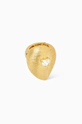 Diamond Ear Cuff in Brushed 18kt Gold