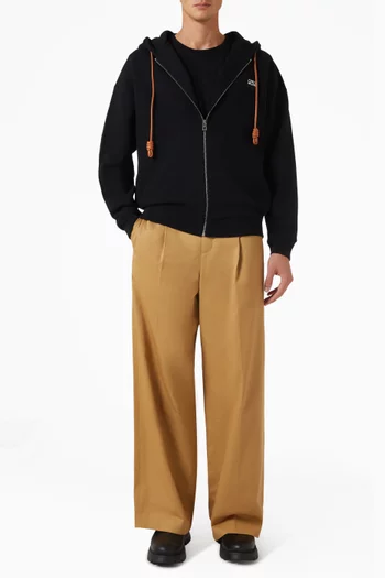 Logo Zip Hoodie in Cotton-fleece