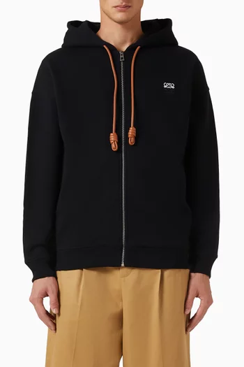 Logo Zip Hoodie in Cotton-fleece