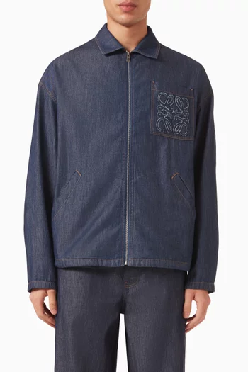 Anagram Zip-up Jacket in Denim