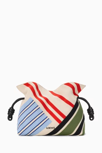 Medium Flamenco Clutch in Embroidered Canvas