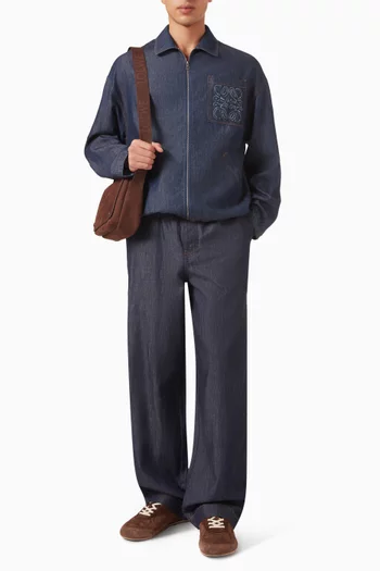 Anagram Drawstring Pants in Denim