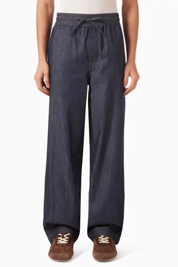 Anagram Drawstring Pants in Denim