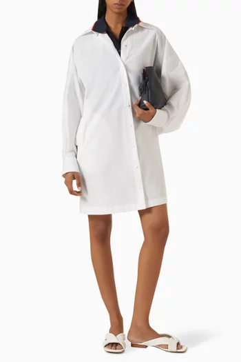 Mini Shirtdress in Cotton Poplin