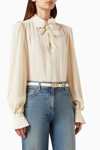 VLogo Signature Reversible Belt in Leather