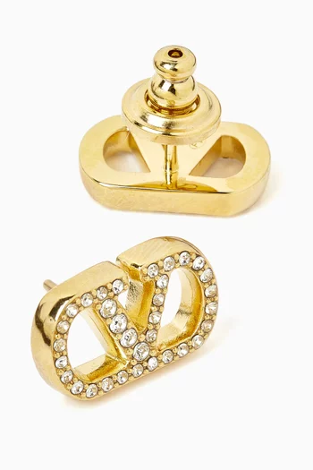 VLogo Signature Earrings in Metal & Swarovski® Crystals