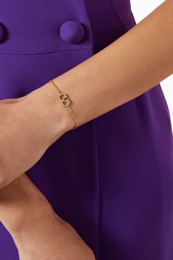 VLogo Signature Bracelet in Metal & Swarovski® Crystals