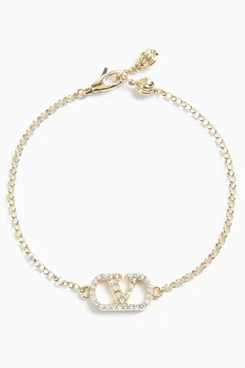 VLogo Signature Bracelet in Metal & Swarovski® Crystals