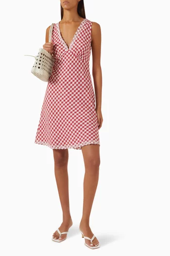 Bex Checked Dress in Linen