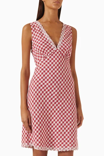 Bex Checked Dress in Linen