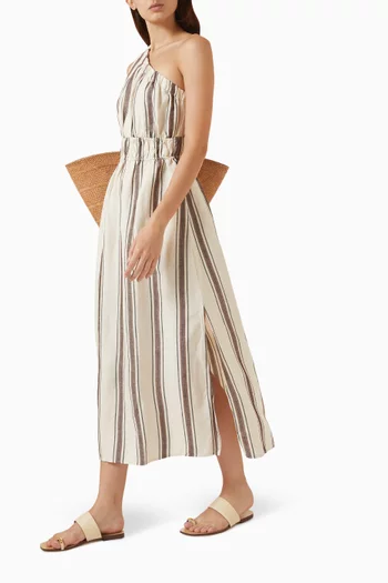 Selani Midi Dress in Linen-blend