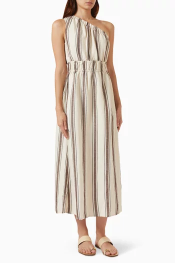 Selani Midi Dress in Linen-blend