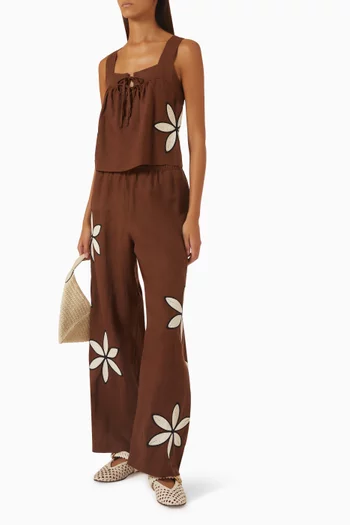 Calais Embroidered Top in Cotton