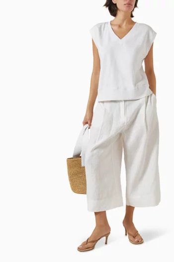 Rii Wide-leg Crop Pants in Linen