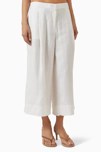 Rii Wide-leg Crop Pants in Linen