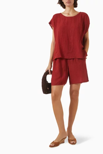 YCN Jewel Neck Top in Linen