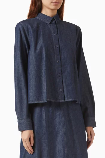 Tup Classic Collar Shirt in Cotton Denim