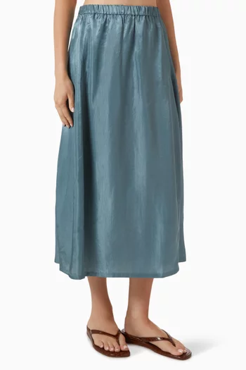 Lantern Maxi Skirt in Satin