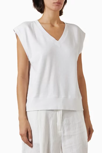 V-neck Top in Organic Cotton Terry