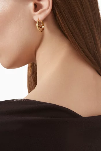 Park Avenue Double Hoops Earrings in 18kt Gold-plated Brass