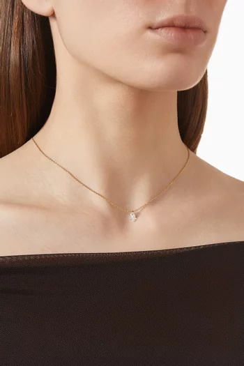 Mini Pear Drop Diamond Neckalce in 18kt Gold-plated Brass